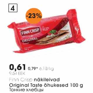 Allahindlus - Finn Crisp näkileivad Original Taste õhukesed