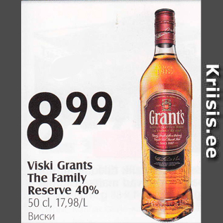 Allahindlus - Viski Grants The Family Reserve
