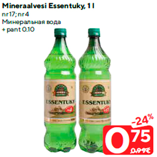 Allahindlus - Mineraalvesi Essentuky, 1 l