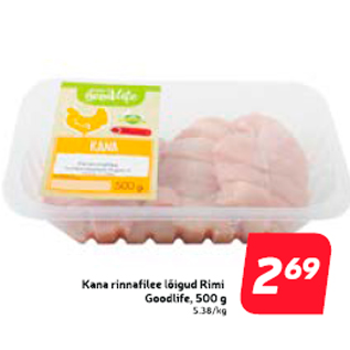 Скидка - Кусочки филе куриной грудки Rimi Goodlife, 500 г