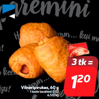 Скидка - Пирожки с сосисками, 60 г
