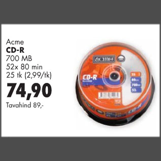 Allahindlus - Acme CD-R