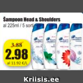 Allahindlus - Šampoon Head & Aholders