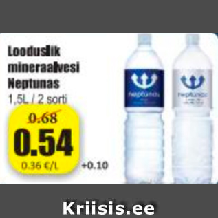 Allahindlus - Looduslik mineraalvesi Neptunas