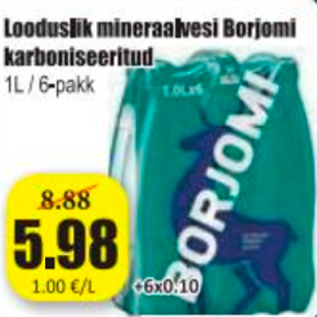 Allahindlus - Looduslik mineraalvesi Borjomi karboniseeritud