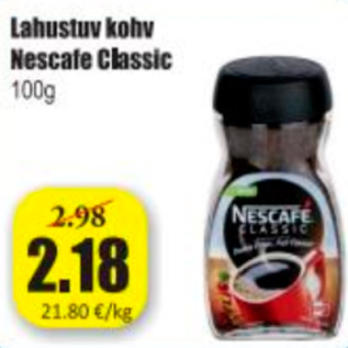 Allahindlus - Lahustuv kohv Nescafe Classic 100 g