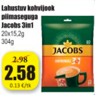 Скидка - Кофейный напиток растворимый с молочной смесью Jacobs 3in1