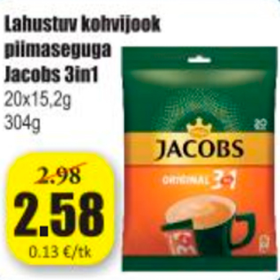 Allahindlus - Lahustuv kohvijook piimaseguga Jacobs 3in1