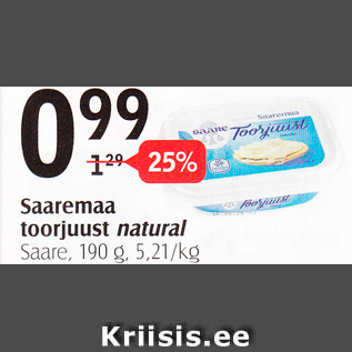 Allahindlus - Saaremaa toorjuust natural