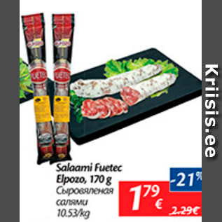 Allahindlus - Salaami Fuetec Elpozo, 170 g