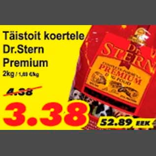 Allahindlus - Täistoit koertele Dr.Stern Premium