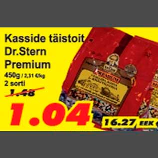 Allahindlus - Kasside täistoit Dr.Stern Premium