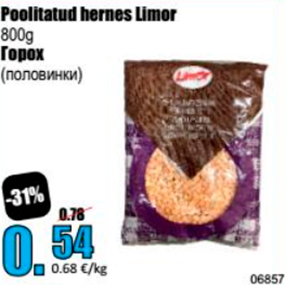 Allahindlus - Poolitatud hernes Limer 800 g