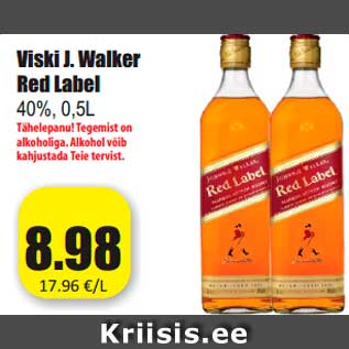 Allahindlus - Viski J. Walker Red Label