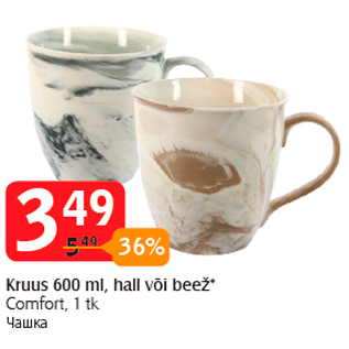 Allahindlus - Kruus 600 ml, hall või beež*