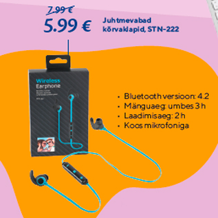 Allahindlus - Juhtmevabad kõrvaklapid, STN-222