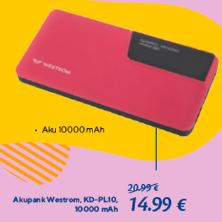 Скидка - Акупанк Westrom, KD-PL10, 10000 mAh