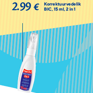 Allahindlus - Korrektuurvedelik BIC, 15 ml, 2 in 1