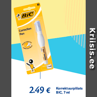 Allahindlus - Korrektuurpliiats BIC, 7 ml