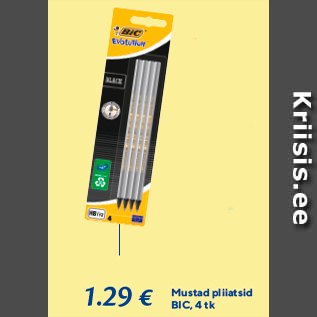 Allahindlus - Mustad pliiatsid BIC, 4 tk