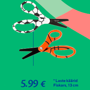 Allahindlus - * Laste käärid Fiskars, 13 cm