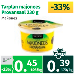 Allahindlus - Tarplan majonees Provansal 230 g