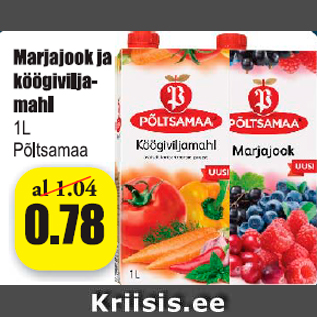 Allahindlus - Marjajook ja köögiviljamahl