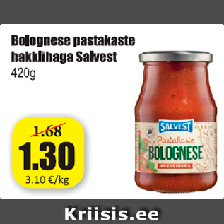 Allahindlus - Bolognese pastakaste hakkihaga Salvest 420 g