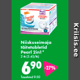 Allahindlus - Niiskuseimaja täitetabletid Pearl 2in1* 2 tk