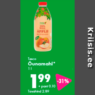 Allahindlus - Tesco Õunamahl* 1 l