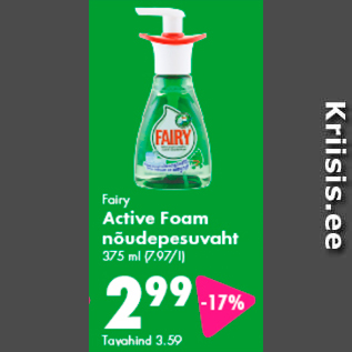 Allahindlus - Fairy Active Foam nõudepesuvaht 375 ml