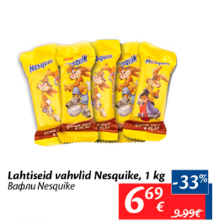 Allahindlus - Lahtiseid vahvlid Nesquike, 1 kg