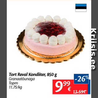 Allahindlus - Tort Reval Konditer, 850 g