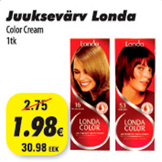 Allahindlus - Juuksevärv Londa Color Cream