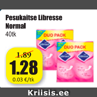 Allahindlus - Pesukapslid Libresse Normal 40 tk