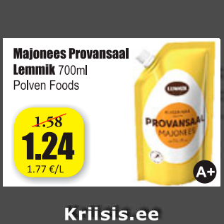 Allahindlus - Majonees Provansaal Lemmik 700 ml