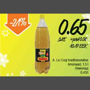 Allahindlus - A.le Cogi traditsiooniline limonaad,1,5l