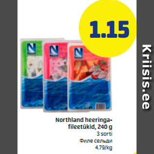 Allahindlus - Northland heeringafileetükid, 240 g