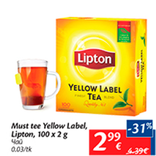 Allahindlus - Must tee Yellow Label, Lipton