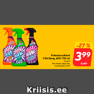 Allahindlus - Puhastusvahend Cillit Bang, 600-750 ml