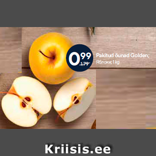 Allahindlus - Pakitud õunad Golden; 1 kg