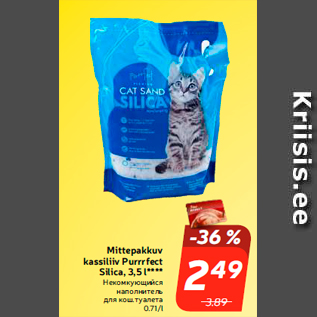 Allahindlus - Mittepakkuv kassiliiv Purrrfect Silica, 3,5 l****