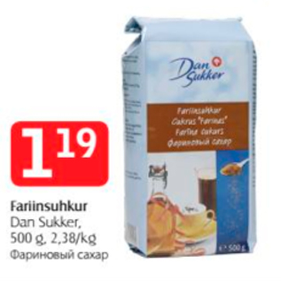 Allahindlus - Fariinsuhkur Dan Sukker, 500 g