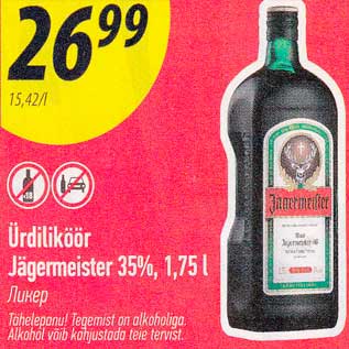 Allahindlus - Ürdiliköör Jägermeister