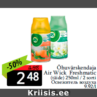 Allahindlus - Õhuvärskendaja Air Wick Freshmatic