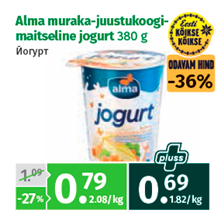 Allahindlus - Alma muraka-juustukoogimaitseline jogurt 380 g