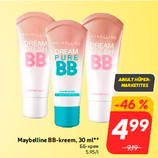 Allahindlus - Maybelline BB-kreem, 30 ml**