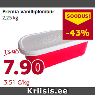 Allahindlus - Premia vanilliplombiir 2,25 kg