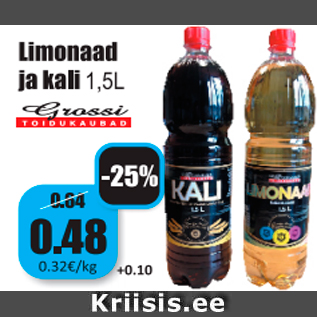 Allahindlus - Limonaad ja kali 1,5 l