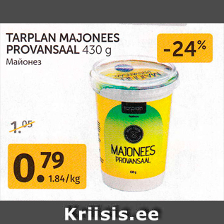 Allahindlus - TARPLAN MAJONEES PROVANSAAL 430 g